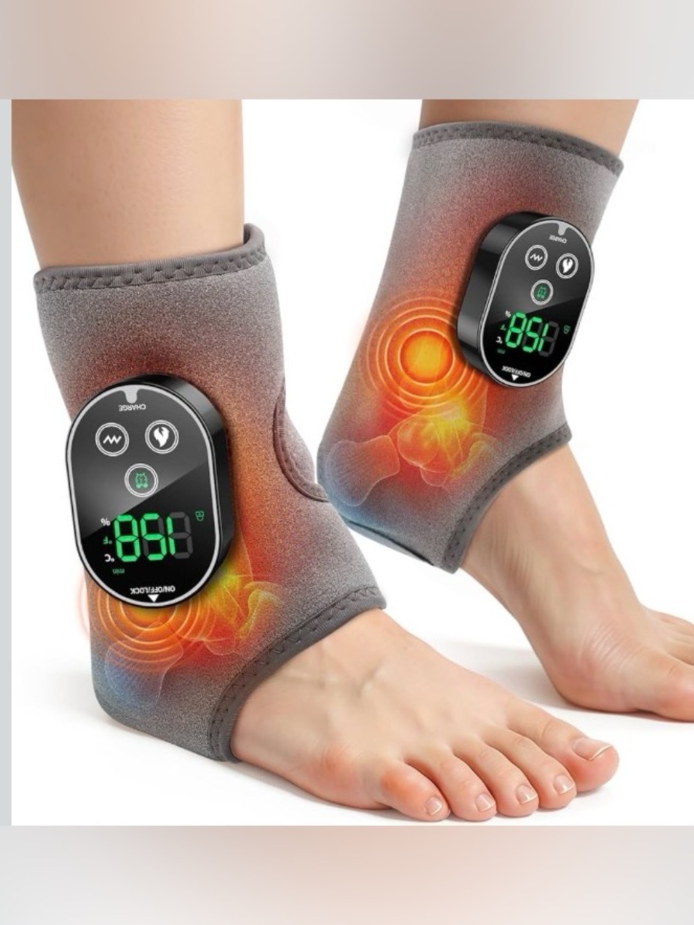 Woloy Heat 2pc cordless foot, ankle, leg, elbow foot massager.